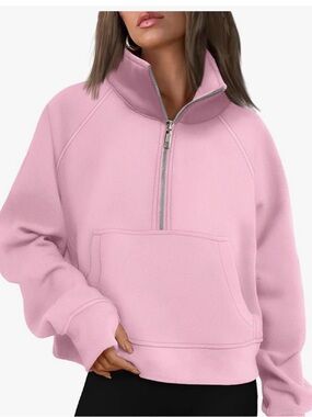 Automet Pink Half-Zip Pullover Hoodie